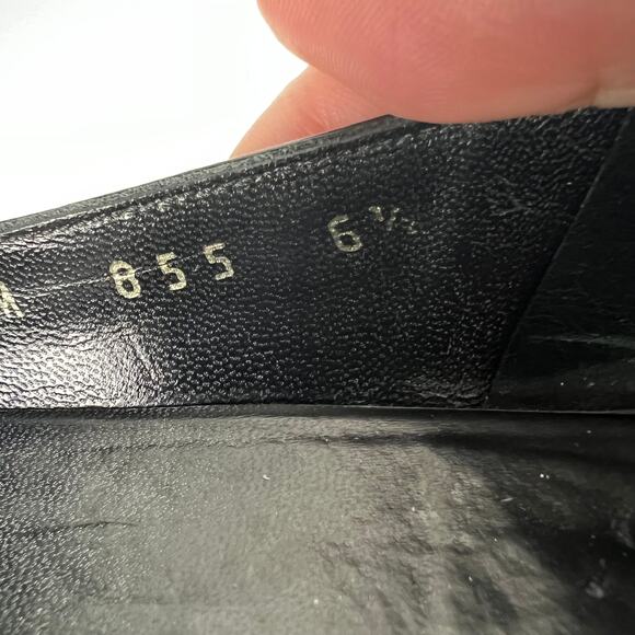 Ferragamo Leather Pumps Black Square Toe Heels Gold-Tone Horsebit Loafers 6.5 - Picture 6 of 10